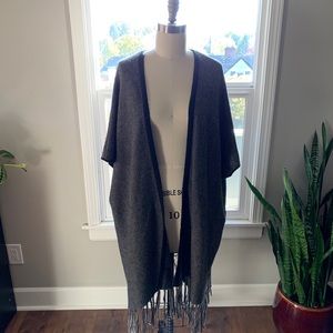 Black and Grey Open poncho